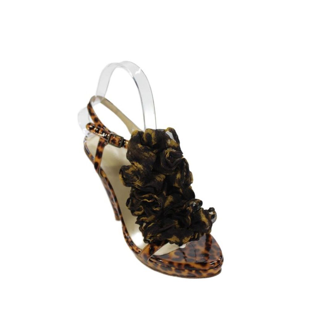 Opening Ceremony Womens Ruffled Detail Open Toe Platform Heels Brown Size EUR 37